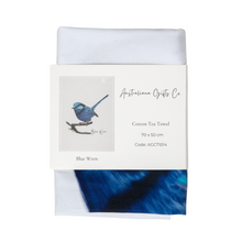 Load image into Gallery viewer, AGCT1014: Blue Wren Tea Towel
