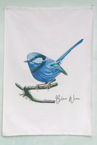 AGCT1014: Blue Wren Tea Towel