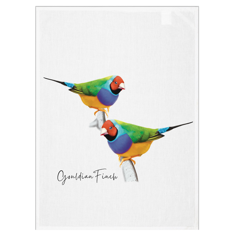 AGCT1015: Gouldian Finch Tea Towel