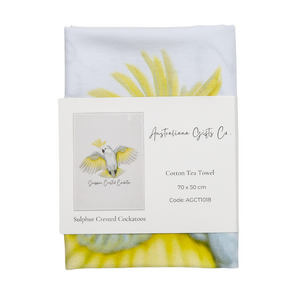 AGCT1018: Sulphur Crested Cockatoo Tea Towel