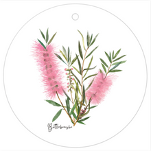 Load image into Gallery viewer, AGCTA1002: Pink: Bottle Brush Flower Gift Tag
