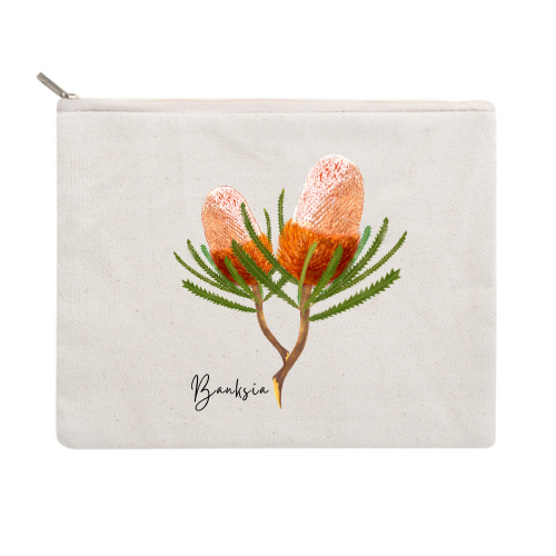 AGCZP1002: Banksia Cotton Zipper Pouch