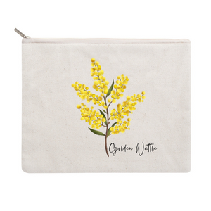 AGCZP1005: Golden Wattle Cotton Zipper Pouch