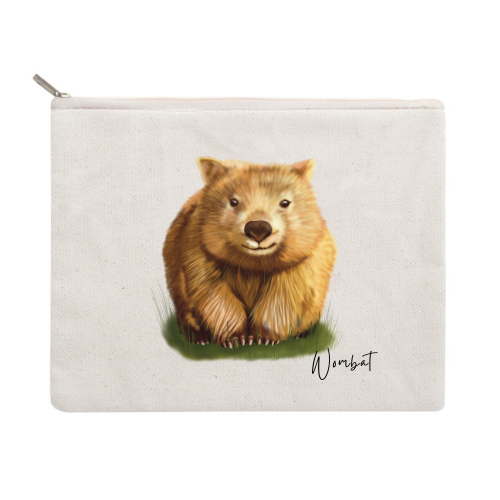 AGCZP1009: Wombat Cotton Zipper Pouch