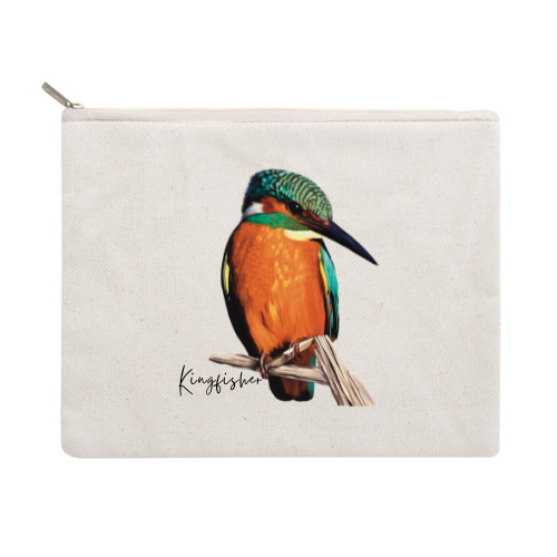 AGCZP1012: Kingfisher Cotton Zipper Pouch