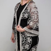 Load image into Gallery viewer, THSK1066: Black: Floral Lace Kimono
