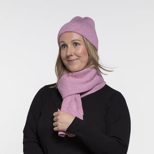 THSAP1260: (2pcs) Magenta Twisted Rib Stitch Scarf Beanie Set