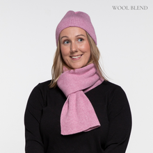 Load image into Gallery viewer, THSAP1260: (2pcs) Magenta Twisted Rib Stitch Scarf Beanie Set
