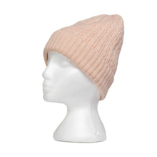 Load image into Gallery viewer, THSAP1351: (3pcs) Peach Cable Knit Scarf Beanie Gloves Set
