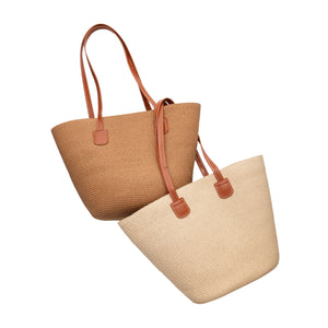 THSB1028: Sand: French Weave Tote Bag