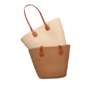 THSB1028: Sand: French Weave Tote Bag