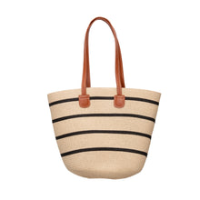 Load image into Gallery viewer, THSB1030: Sand: French Line Weave Tote Bag
