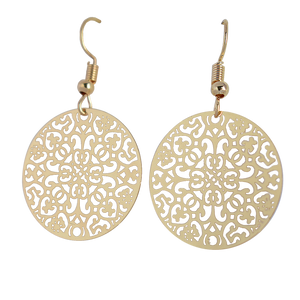 THSE1049: Gold: Monica Round Earrings