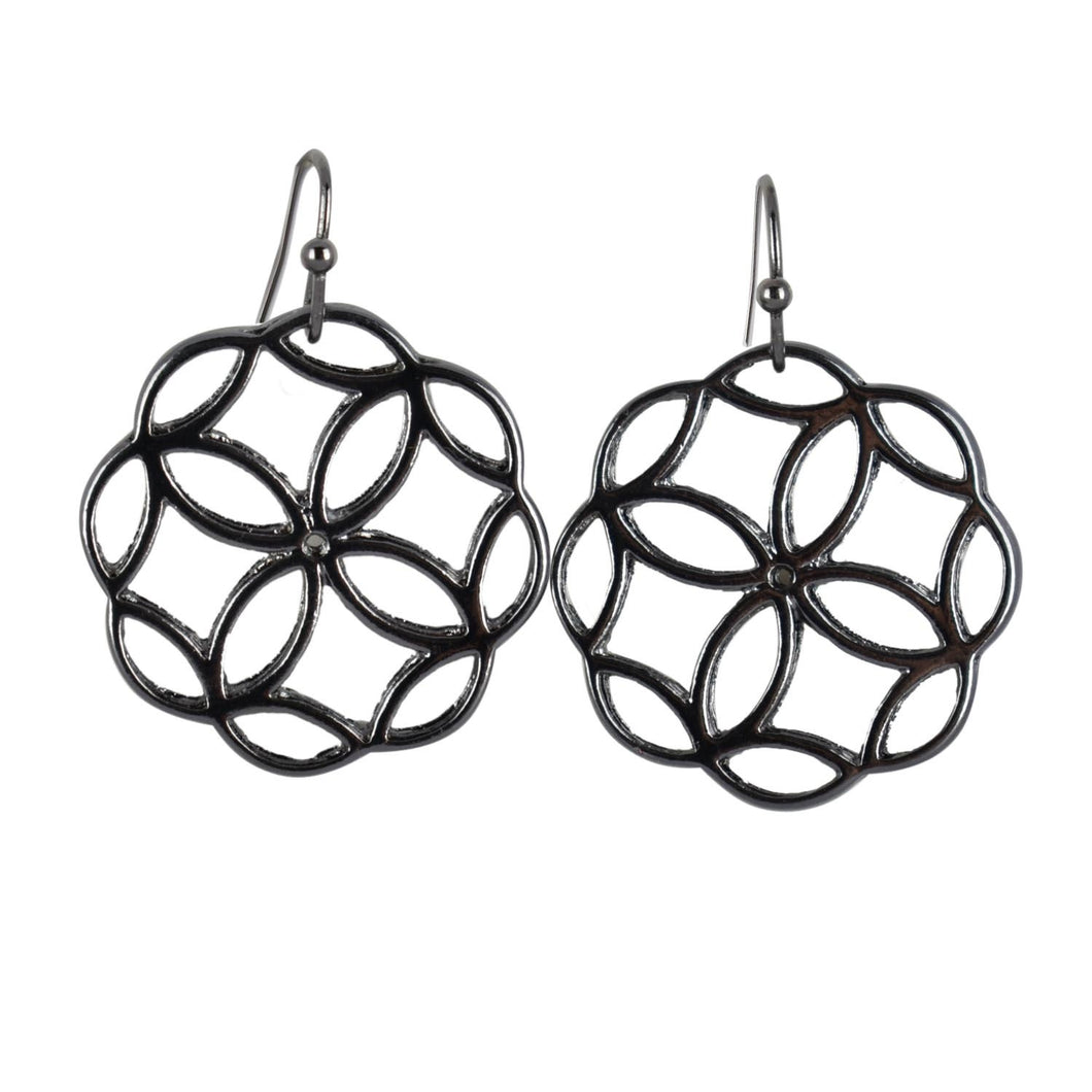 THSE1057: Black: Zena Earrings