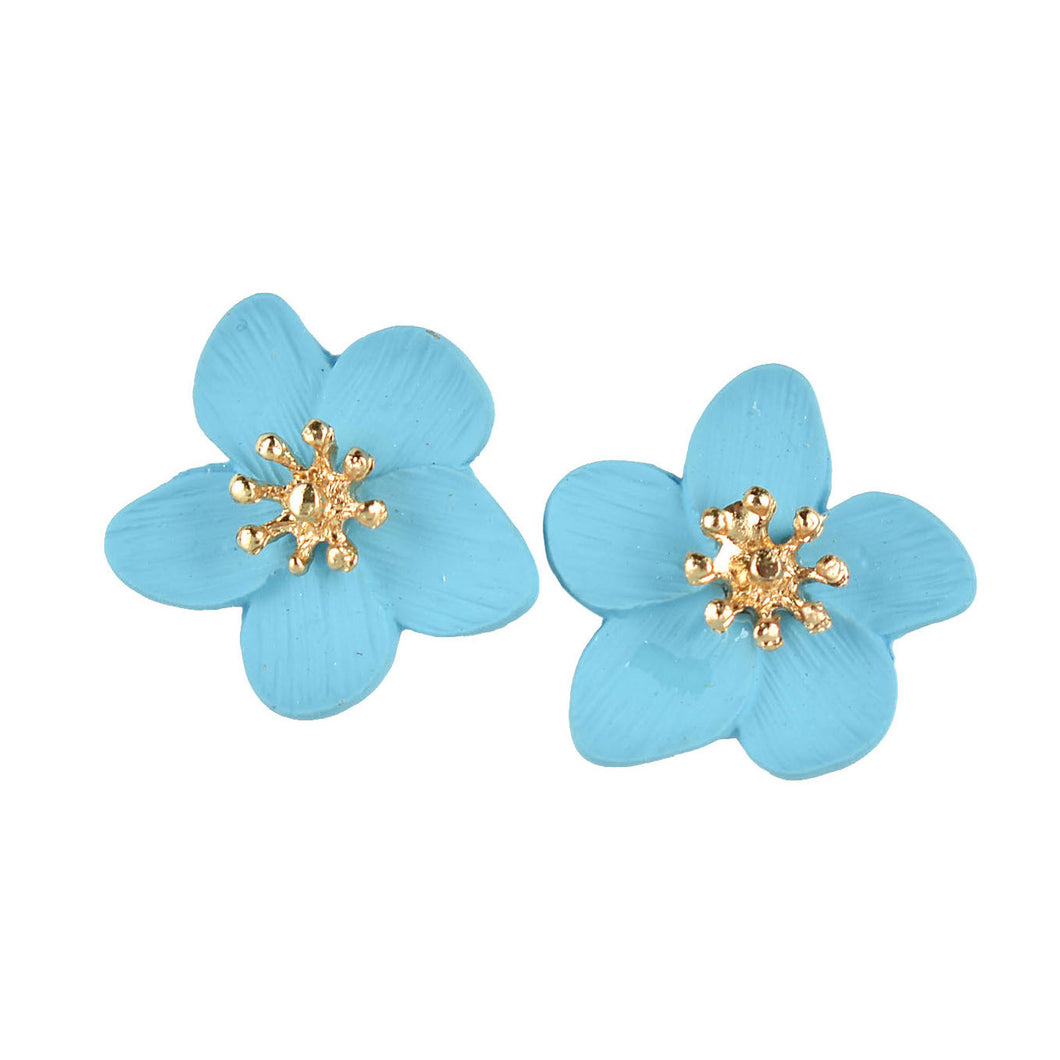 THSE1071: Powder Blue: Flower Petals Earrings