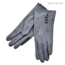 Load image into Gallery viewer, THSG1042: Grey: Three Buttons Gloves
