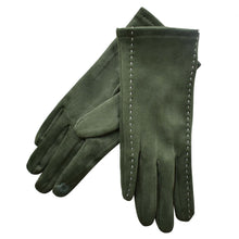 Load image into Gallery viewer, THSG1046: Olive: Stitching Pattern Gloves
