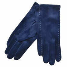 Load image into Gallery viewer, THSG1047: Navy: Stitching Pattern Gloves
