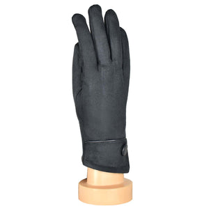 THSG1054: Grey: Big Button Cuffed Gloves