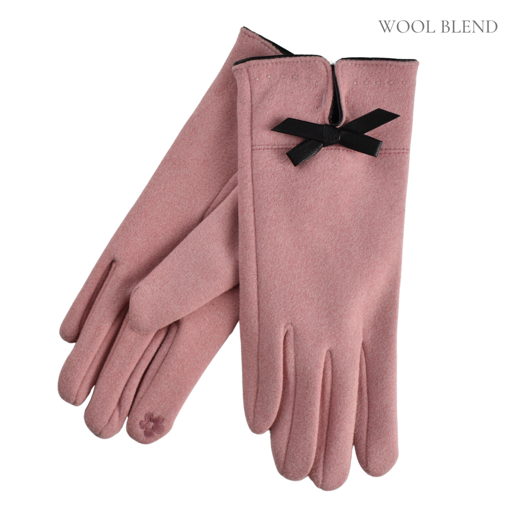 THSG1085: Pink: Flat Bow Gloves