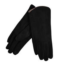 Load image into Gallery viewer, THSG1086: Black: Curved Trim Gloves
