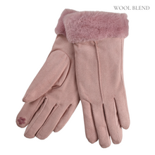 Load image into Gallery viewer, THSG1091: Pink: Faux Fur Double Layer Gloves
