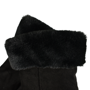 THSG1093: Black: Faux Fur Double Layer Gloves