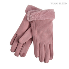 Load image into Gallery viewer, THSG1096: Pink: Faux Fur Double Layer Gloves
