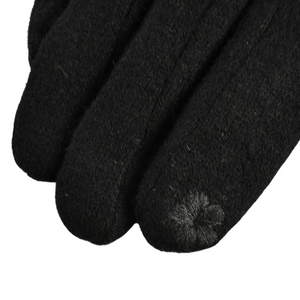 THSG1097: Black: Stitching Double Layer Gloves