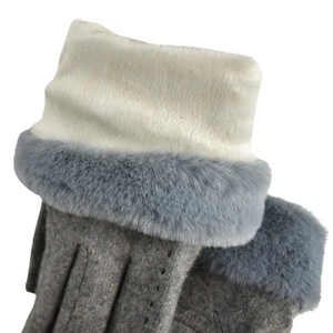 THSG1098: Grey: Stitching Double Layer Gloves