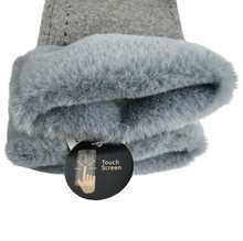 Load image into Gallery viewer, THSG1098: Grey: Stitching Double Layer Gloves
