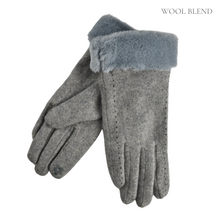 Load image into Gallery viewer, THSG1098: Grey: Stitching Double Layer Gloves
