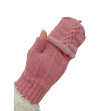 Load image into Gallery viewer, THSG1102: Blush Pink: Convertible Fingerless Gloves with Buttoned Flap
