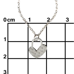 THSJ1087 Pad Lock Heart - Love: Silver