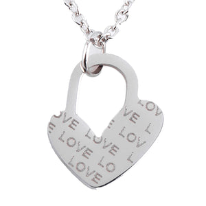 THSJ1087 Pad Lock Heart - Love: Silver