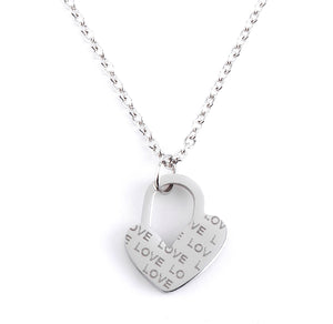 THSJ1087 Pad Lock Heart - Love: Silver