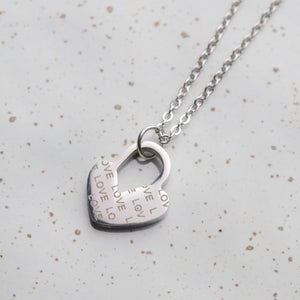 THSJ1087 Pad Lock Heart - Love: Silver