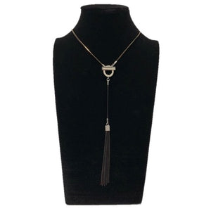 THSJ1155: Black: Bella Pendant: Chain Necklace