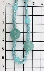 THSJ1182: Sky Blue: Strand Gem Necklace