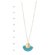 Load image into Gallery viewer, THSJ1189: Aqua Blue : Fan Tassels Necklace
