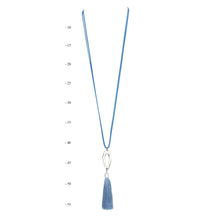 Load image into Gallery viewer, THSJ1193X:French Blue: Oval Frame Pendant Necklace
