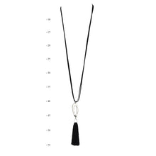 Load image into Gallery viewer, THSJ1196: Black: Oval Frame Pendant Necklace
