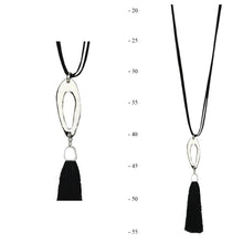 Load image into Gallery viewer, THSJ1196X:Black: Oval Frame Pendant Necklace
