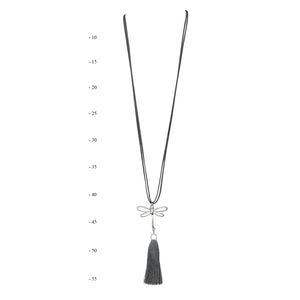 THSJ1199: Grey: Dragonfly Pendant Necklace