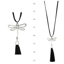 Load image into Gallery viewer, THSJ1201: Black: Dragonfly Pendant Necklace
