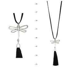 Load image into Gallery viewer, THSJ1201X:Black: Dragonfly Pendant Necklace
