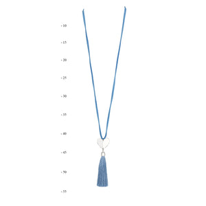 THSJ1203: French Blue: Solid Heart Pendant Necklace