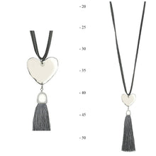 Load image into Gallery viewer, THSJ1204: Grey: Solid Heart Pendant Necklace
