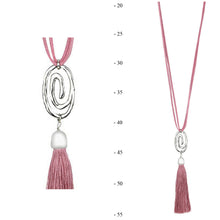 Load image into Gallery viewer, THSJ1207X:Dusty Pink:The Circle of Life Pendant Necklace
