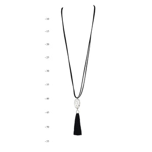 THSJ1211: Black:The Circle of Life Pendant Necklace